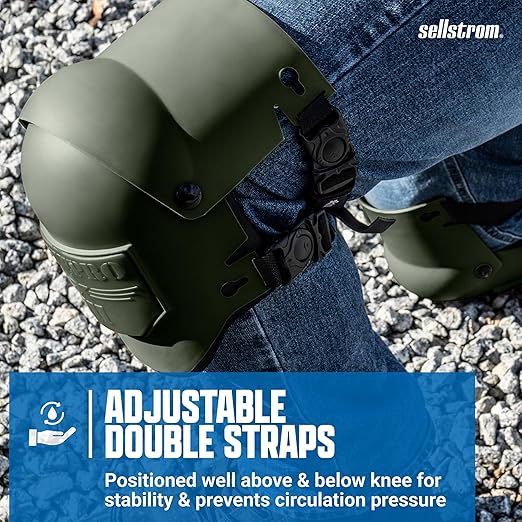 Sellstrom Ultra Flex KneePro Professional Knee Pads for Men & Women with Thick Foam Cushioning & Heavy Duty Hard Outer Shell - Adjustable Straps with Speed-Clips & Ergonomic Metal Hinges - for Construction Work, Gardening, Roofing, Flooring