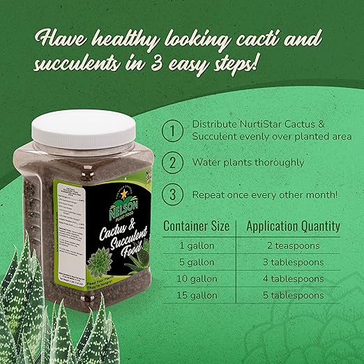 Nelson NutriStar Cactus and Succulent Plant Food - Cacti and Succulent Fertilizer