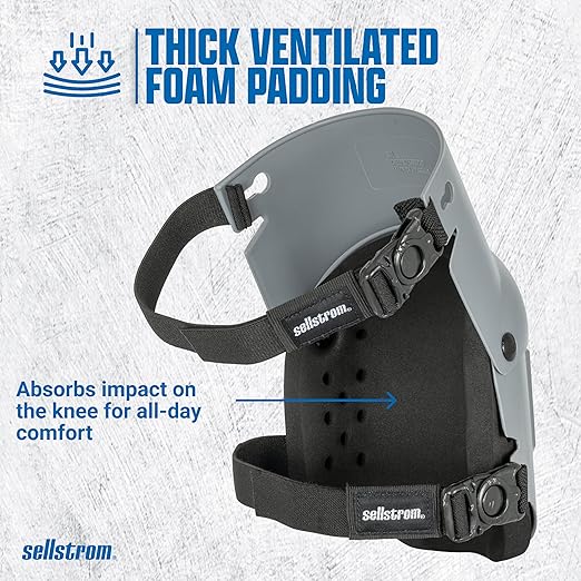 Sellstrom Ultra Flex KneePro Professional Knee Pads for Men & Women with Thick Foam Cushioning & Heavy Duty Hard Outer Shell - Adjustable Straps with Quick-Clips & Ergonomic Metal Hinges - for Construction Work, Gardening, Roofing, Flooring