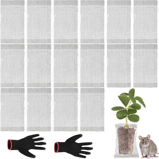 16 PCS 1 Gallon Root Guard Gopher Proof Wire Baskets, Stainless Steel Gophers Moles Voles Proof Mesh Baskets, Underground Cages for Protecting Plant Roots, Trees, Flowers, Crops, Tubers