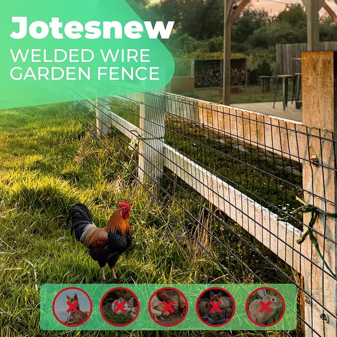 16GA Black PVC Coated Welded Wire Fencing 48 Inch x 50 Foot, 2 Inch x 3 Inch, Garden Border Fencing Roll Vinyl Coating Metal Wire Mesh for Yard Vegetable Plant Protection Poultry Netting