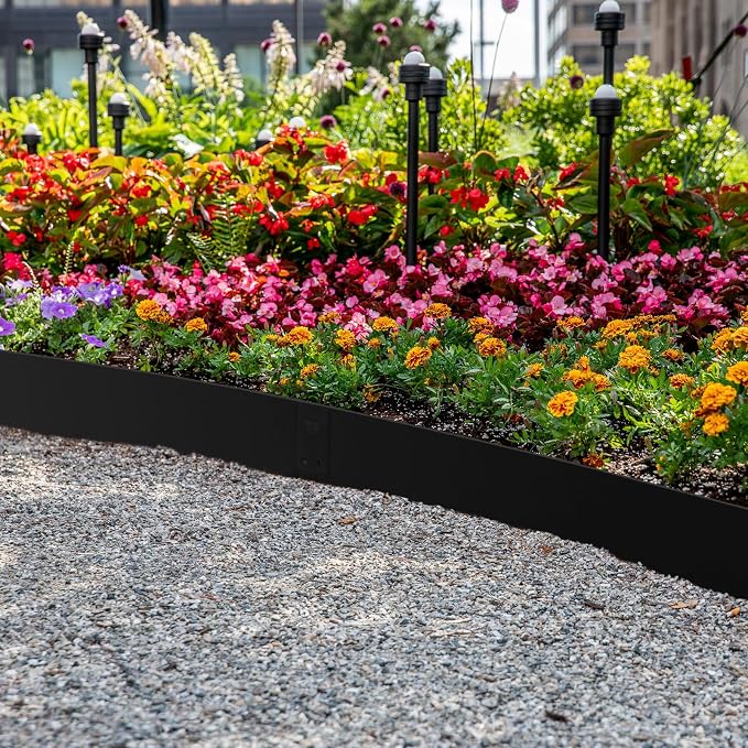 41" L x 7.9" H Galvanized Steel Landscape Edging,Mteal Lawn Edging,6 Pack | Landscape Edging Border ,Hammer-In,No Dig,For Pathways,Flower Beds,Farms/Vegetable Gardens