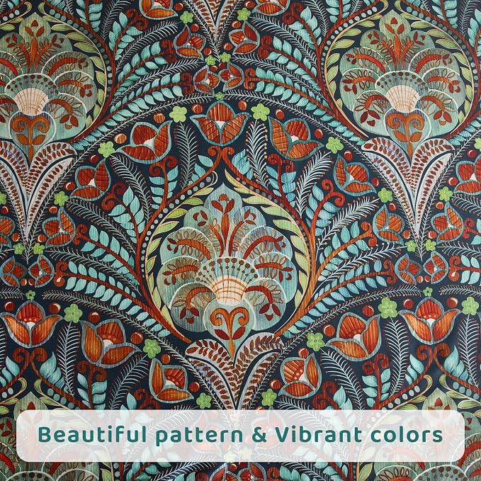 QSH Boho Sheets King Size - 100% Egyptian Cotton Bohemian Patterned Sheets Printed Bedding King Size Bed Sheets 17.5" Extra Deep Pocket 4pcs