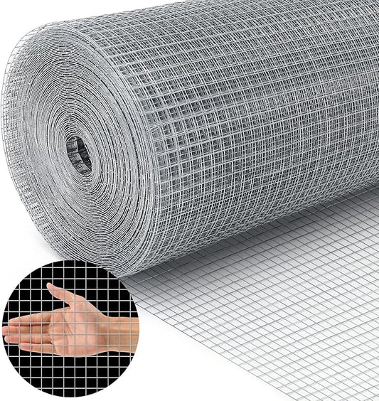 Land guard 23 Gauge Hardware Cloth, 1/4 inch 48inch×100ft Chicken Wire Fence, Galvanized Welded Cage Wire Mesh Roll Supports Poultry Netting Cage Fence……
