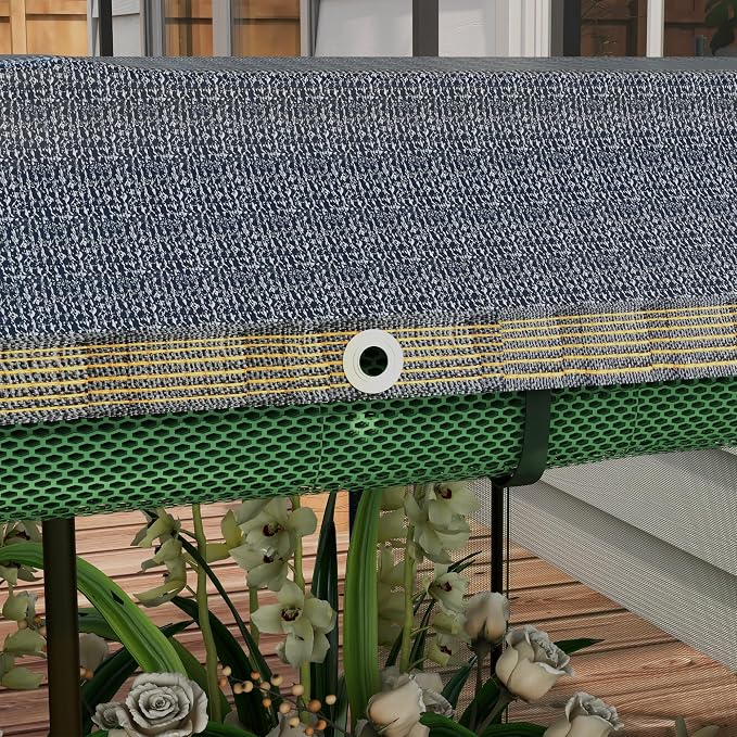 Outsunny 7.3 x 3.4 x 1 ft Galvanized Raised Garden Bed with Crop Cage Plant Protection Net and Shade Cloth Roof, Metal Planter Box with Cover for Vegetables, Flowers, Herbs, Green
