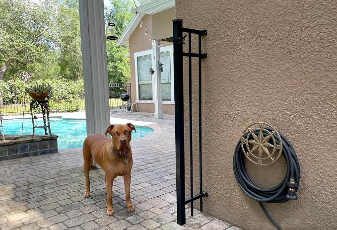 Bronze Finish Cast Iron Nautical Compass Rose Decorative Wall Mounted Garden Hose Hanger - Easy to Install - Coastal Outdoor Hose Holder Decor - 12 Inches in Diameter
