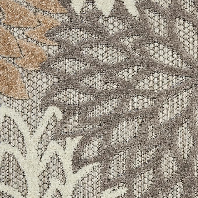 Nourison Home Aloha Natural 10' x 14' Area Rug - Easy Clean, Non Shedding, Bed Room, Living Room, Dining Room, Kitchen (10' x 14')