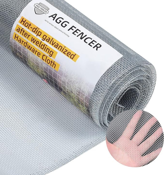 36in x 100ft Hardware Cloth 1/8 inch 27Ga Hot Dipped Galvanized After Welding, Chicken Coop Wire Fence, Welded Metal Fencing Roll Mesh for Bee Screen Garden Plant Poultry Animal Netting Cage