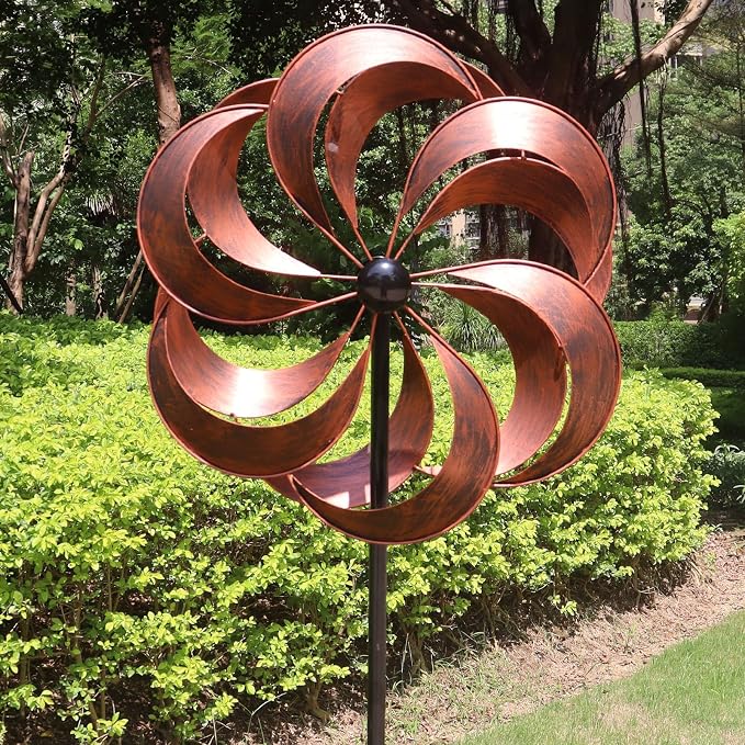 Large Metal Wind Spinner for Yard and Garden Decor 70x20 Inches | Dual Direction Kinetic, Outdoor Rust-Proof, 360 Degrees