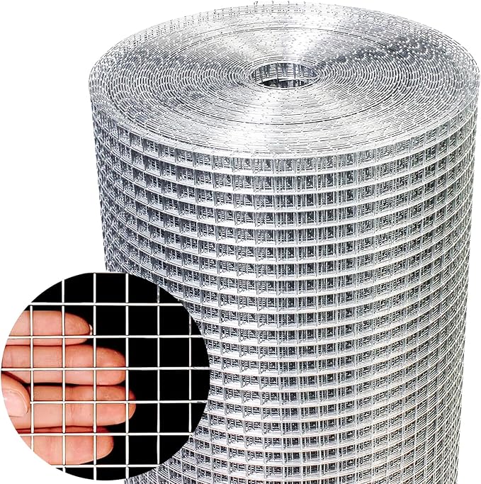 Zevemomo Hardware Cloth 1/2 Inch 48in X 100ft- Hot Dip Galvanized After Welding Wire Mesh Roll, 19 Gauge Chicken Wire Fencing for Garden Fencing Chicken Coop Wall Decoration Tree Guard Hardware Mesh