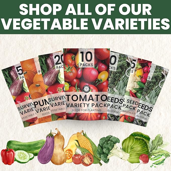 35 Vegetable Seed Packets | Survival Variety Pack | 2026 Season | Individually Packed Vegetables, Herbs and Fruits | Emergency Seed Vault for Doomsday Prepping | by Family Sown