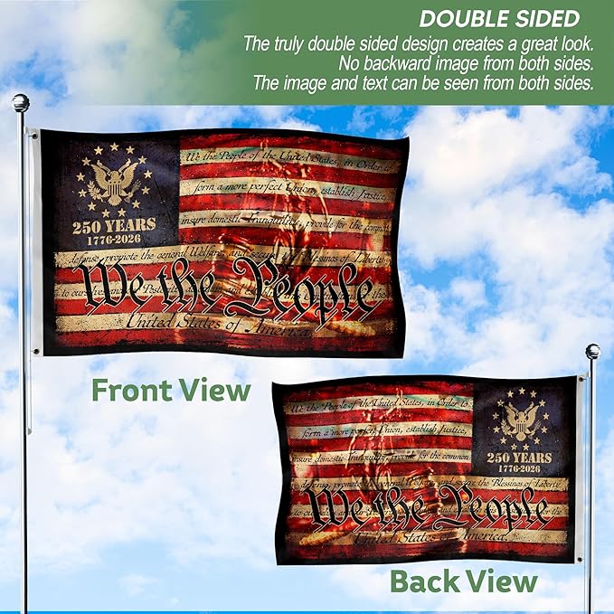 250 Anniversary Usa Flag, Commemorative House Flags, Two-sided Design 3x5 Ft, Patriotic Flags 5