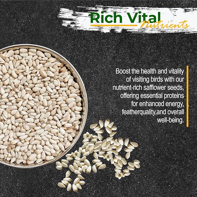 Old Potters Wildlife Safflower Seed for Wildlife Bird Feeding, Non-GMO and USA Small Farm Grown, 6 lbs