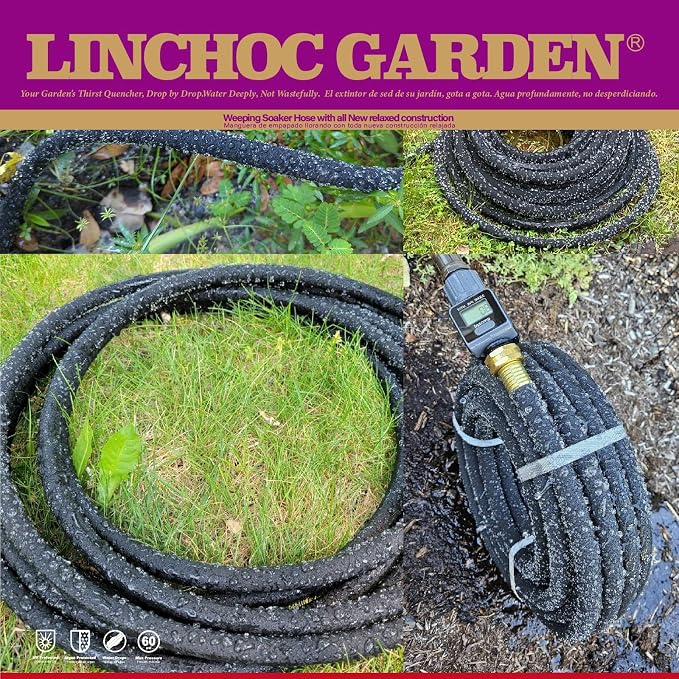 5/8 Inch 15FT Soaker Hose - Flexible High Flow Design for Small Raised Beds, Patio Containers | Eco-Friendly Water-Saving & Root-Targeted