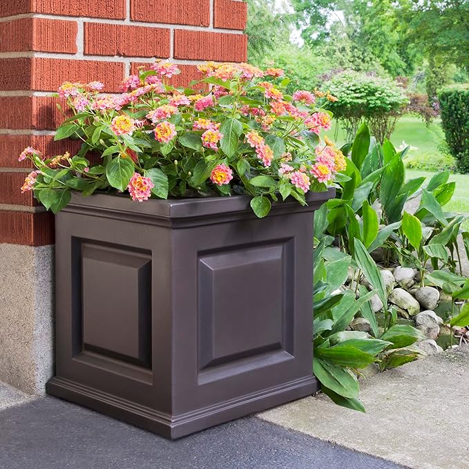 Mayne 5865-ES Polyethylene Planter, Espresso