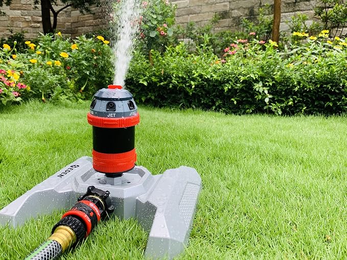 Eden Adjustable Mini Oscillating & Mobile Rotary Garden Sprinklers Bundle with Quick Connect