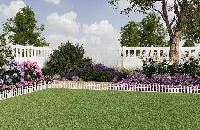 EasyFlex 24.9' Picket Border Fence Kit, White