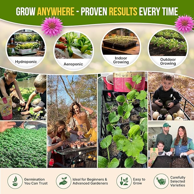 25 Culinary Herbs & Edible Flower Seed Variety Pack for Planting Indoor & Outdoors. 11900+ Non-GMO Heirloom Flower Seeds: Basil, Borage, Echinacea, Lavender, Oregano, Rosemary Seeds & More