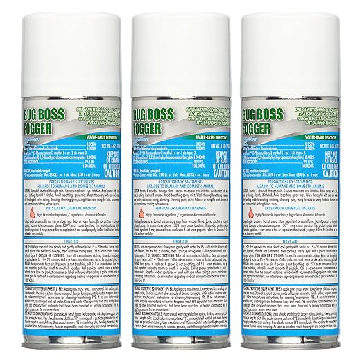 Bug Foggers for Home Indoor & Outdoor Use, Insect Fogger, All Mosquito, Cockroach, Ant, Spider & More, Non-Staining, Water-Base Formula, 6 oz, Pack of 3