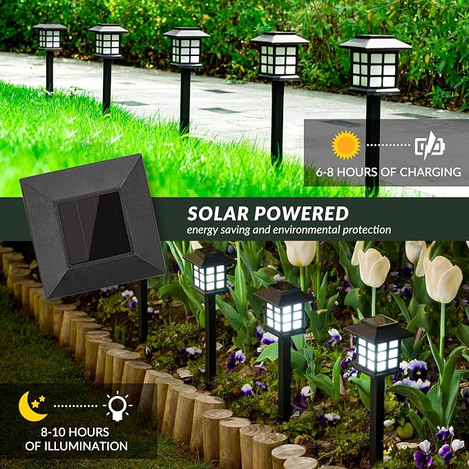SOLPEX Solar Outdoor Lights, 12 Pack Path Lights, Walkway Light Outdoor, Garden Pathway Waterproof for Garden, Yard, Landscape and Driveway(Cold White)