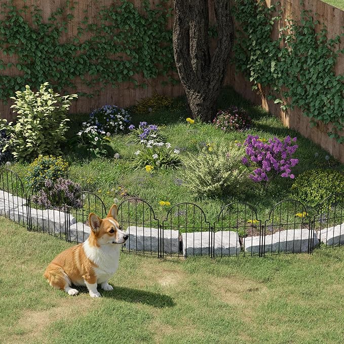 Garden Fence Panels, 17in H x 18.7ft L, 18 Panels Rust-Resistant Decorative Garden Fence, No Dig Small Garden Fence, Animal Barrier Fence for Garden Yard Flower Bed Patio Outdoor