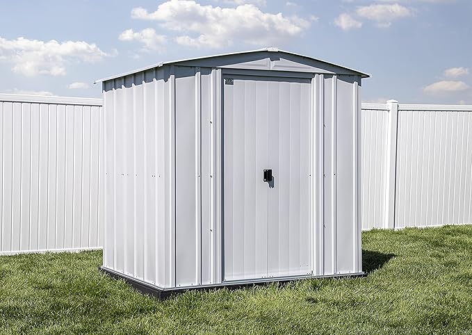 Arrow Classic Steel Storage Shed, 6x5, Flute Grey