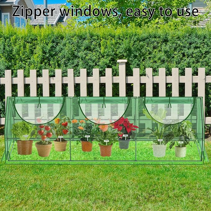 108"×36"×36" Green Houses for Outside, Portable Mini Greenhouse with Mesh Vents, Weatherproof PE Plant Shelter for Patio Gardening