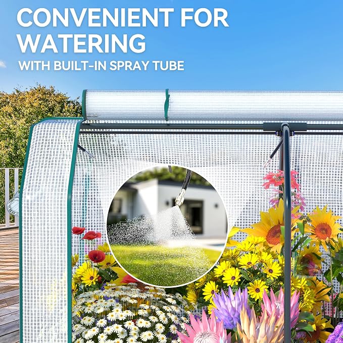 Lineware Galvanized Raised Garden Bed with Self-Watering System, Elevated Planter Boxes Outdoor with Legs and PE Cover for Vegetables and Flowers, Backyard, Patio, Balcony, 48x24x56 in