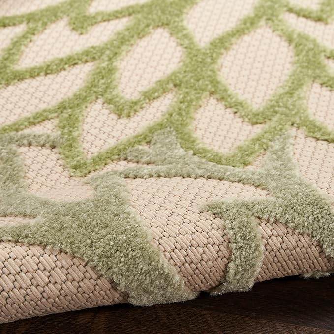 Nourison Home Aloha 4' x 6' Ivory Green Fabric Tropical Area Rug (4' x 6')