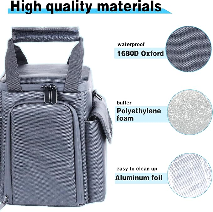 Waterproof Travel Bag Compatible with Anker SOLIX C300 Portable Power Station, Outdoor 288Wh LiFePO4 Battery，Power Bank Station Storage Case Cover with Two Pockets and Adjustable Strap