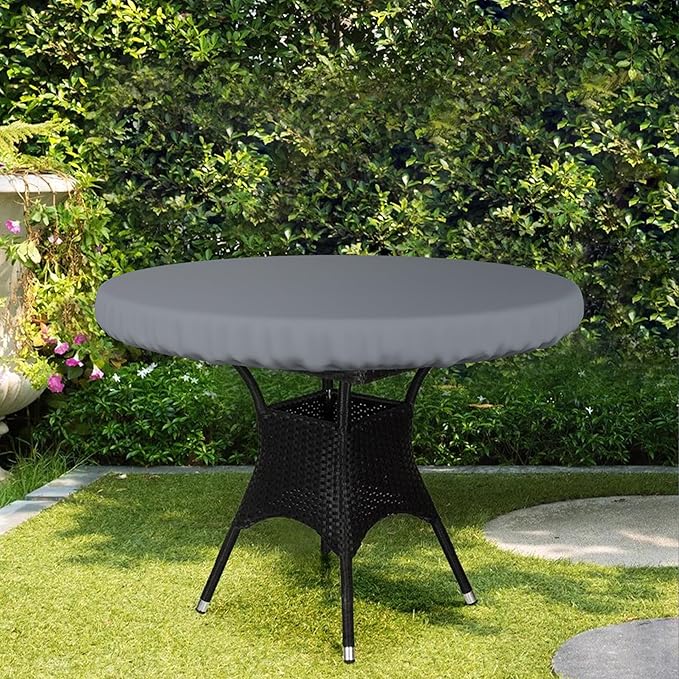 Covers & All Round Table Top Cover, 12 Oz Waterproof UV & Weather Resistant Patio Table Cover, Outdoor Table Cover for Patio Outdoor Furniture & Coffee Table (36" Dia x 4" H Inches, Gray)