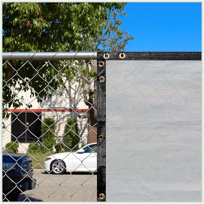 ColourTree Customized Size 6' x 136' Gray Fence Screen Privacy Screen - Commercial Grade 170 GSM - Heavy Duty - 3 Years Warranty - Cable Zip Ties Included