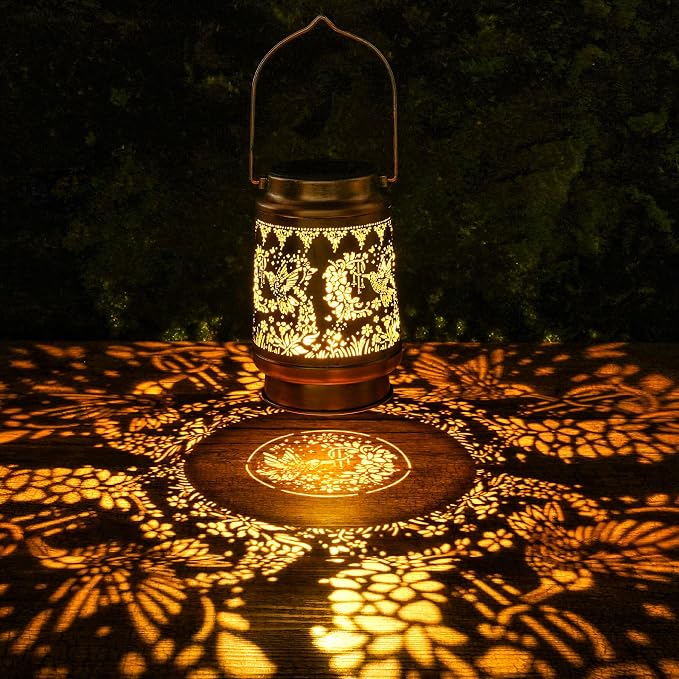 Hummingbird Solar Lanterns Outdoor Waterproof, Hummingbird Gifts for Women Hanging Solar Lights for Outside, Decorative Light for Garden Patio Porch Yard Decor