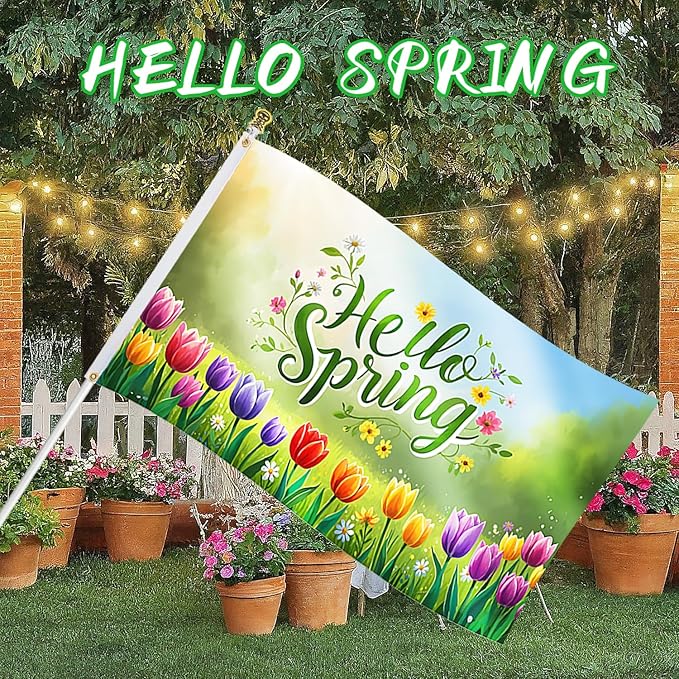 4 Pcs Garden Flag 3x5 ft Spring Summer Autumn Winter Flags – Double Sided Seasonal Banner with 2 Brass Grommets, Durable Polyester, Yard Decorations for Outdoor Parties, Photo Backdrop