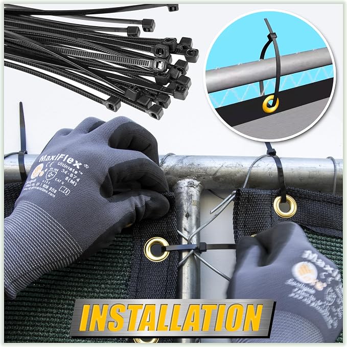 ColourTree Customized Size 6' x 77' Green Fence Screen Privacy Screen - Commercial Grade 170 GSM - Heavy Duty - 3 Years Warranty - Cable Zip Ties Included