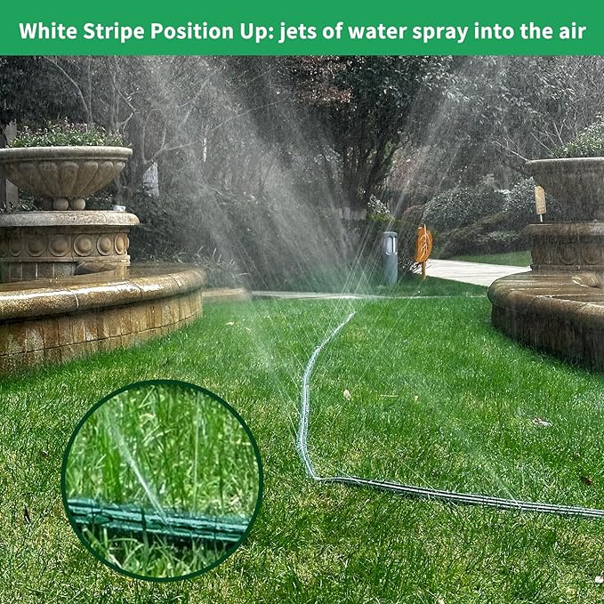 Secbulk 2026 Reinforced Sprinkler Hose & Soaker Hose for Yard - 50 FT Flat Garden Hose with Holes, Heavy Duty No-Kink Lawn Irrigation Hose (Includes Stakes, High Pressure Spray)