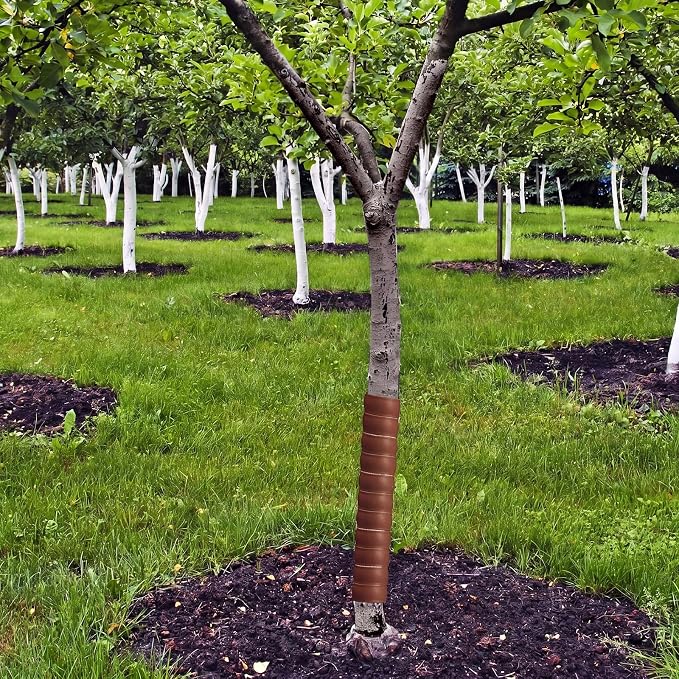Wesiti 20 Pcs Tree Trunk Protector Plastic Spiral Trunk Tree Wrap Guard Bark Tube Protectors to Protect Bark Saplings from Deer Cats Rodents Rabbit Mowers (Dark Brown)