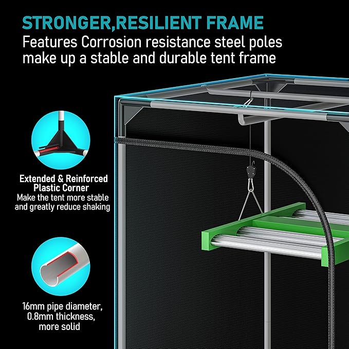 TopoLite 24"x24"x48" Grow Tent Garden Growing Dark Room with Heavy Duty Reflective Mylar for Indoor Growing 2'x2'