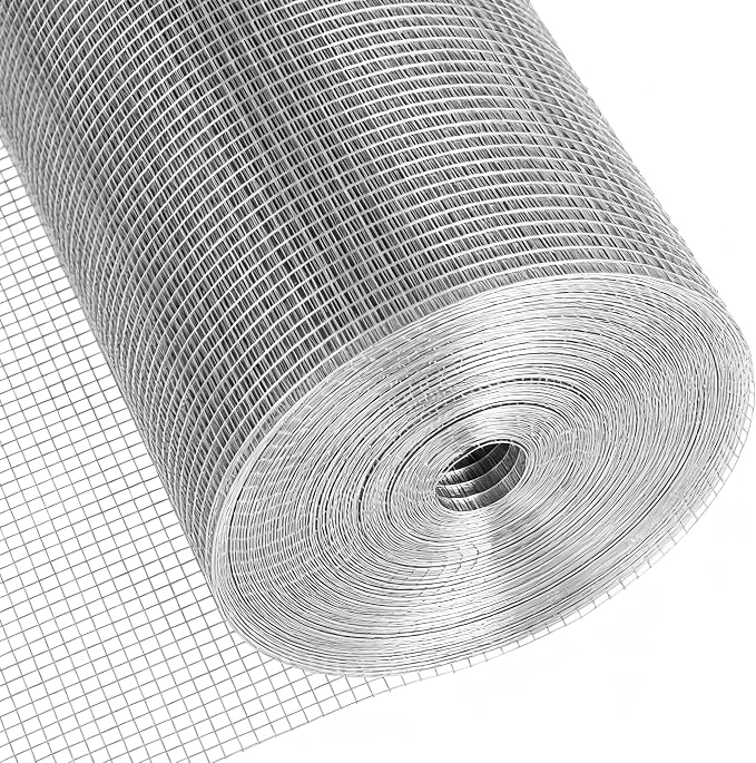Hardware Cloth 1/2 inch 48" x 100ft, 19 Gauge Hot-Dip Galvanized After Welding — Heavy Duty Welded Wire Mesh Roll for Chicken Run, Rabbit Fence, Garden Protection, Poultry Netting | Hot-Dip Galvanized After Welding