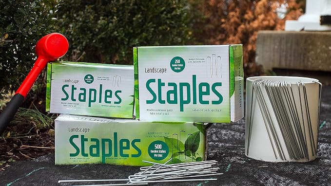 Galvanized Garden Stakes Landscape Staples: 6 Inch Sod and Fence Stake - Sturdy Rust Resistant Gardening Supplies for Anchoring Landscaping, Weed Barrier, (250 Count - Extra Heavy Duty)