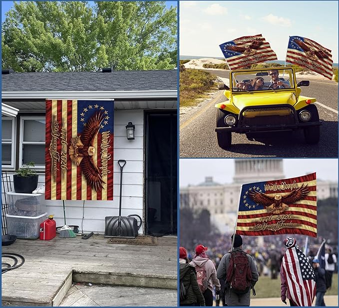 250 Anniversary USA Flag 3x5: We The People Flags Heavy Duty Double Sided 3-Ply - 1776-2026 Patriotic Banner UV Protection & Fade Resistant & Reinforced Brass Grommets - 250 Years Of Freedom