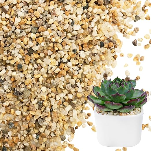 NUPICK 3-5mm Coarse Sand for Plants, 12lb Horticultural Grit for Succulents, Desert Silica Sand for Cactus, Decorative Gravel for Landscaping, Gold Grit for Aquariums, Bonsai, Vases Fillers
