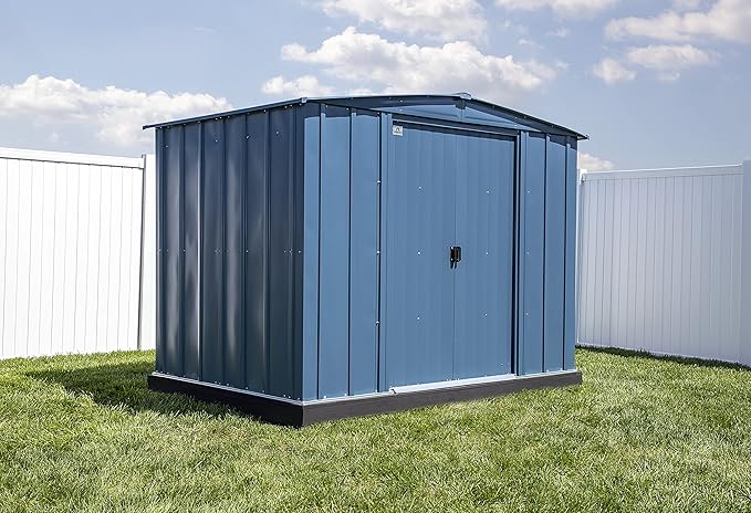Arrow Classic Steel Storage Shed, 8x6, Blue Grey