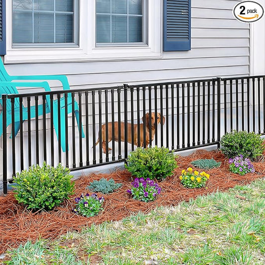 2ft H x 3ft W (2 Panels) No Dig Zippity Zurich Fence Kit, Poly-Steel Black Garden Fence for Small Dogs, 2ft High Yard and Garden Barrier Solution, Temporary Dog Panels for Outdoor Use, ZP19086