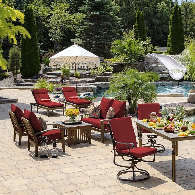 Arden Outdoor Toss Pillow, 2 Pack, 16 x 16, Rain-Proof, Fade Resistant Ruby Clarissa