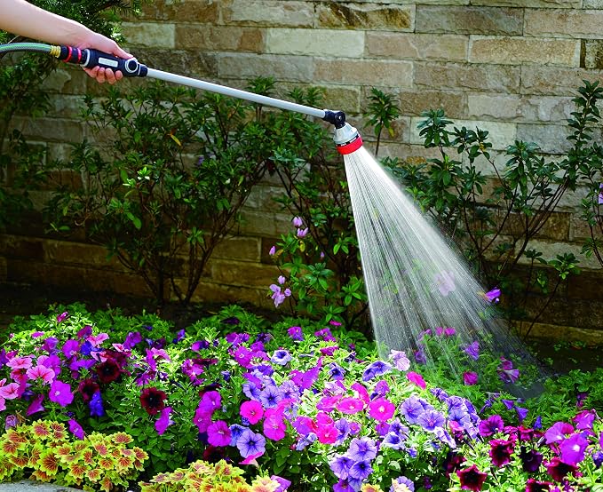 Eden 96618 Metal Thumb-Control 7-Pattern 33 in. Watering Wand | Heavy-Duty Water Sprayer for Hanging Plants, Gardens & Lawn Care, Quick Connect Set Bundle