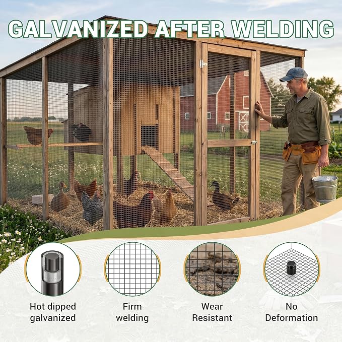Jotesnew 1/4 inch Hardware Cloth, 36in x 100ft 23Gauge Hot Dipped Wire Mesh Roll, Black Coated Welded Wire Fence for Chicken Wire Mesh, Rabbit Cages, Poultry Netting, Garden