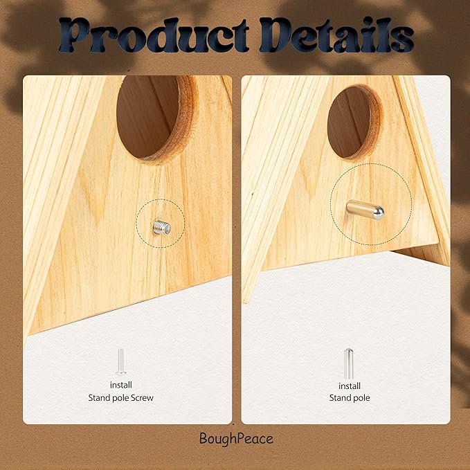 Wooden Bird Houses for Outside Hanging Birdhouses Nest Bluebird House for Cardinals Finch Wren Swallow for Garden Viewing 8