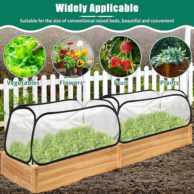 ANGAR 2PACK Garden Covers for Raised Beds, 45" X 22" X 16" Garden Row Plants Cover Accelerator, Freeze Protection Greenhouse Cover for Raised Garden Beds Protecting Seedlings Fruits Vegetable Rows