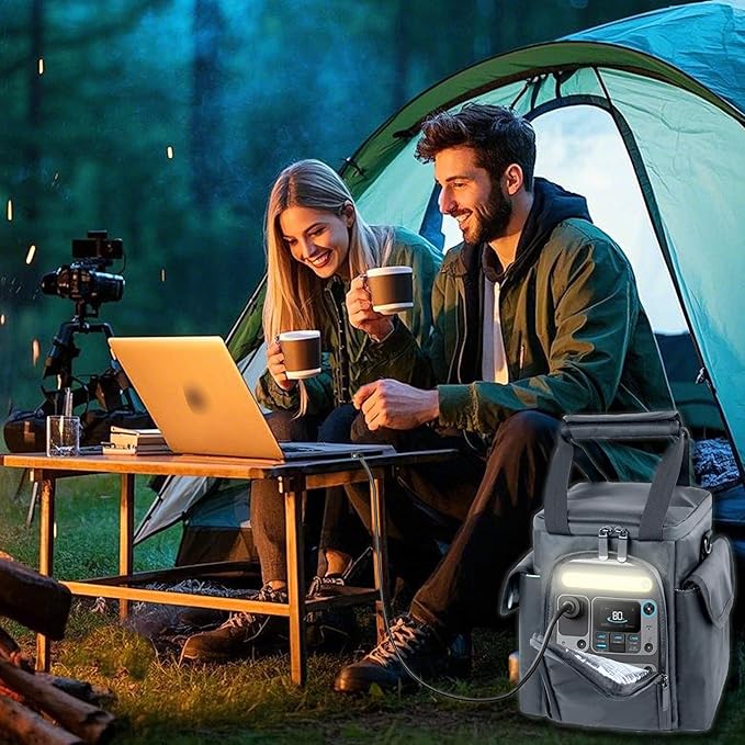 Waterproof Travel Bag Compatible with Anker SOLIX C300 Portable Power Station, Outdoor 288Wh LiFePO4 Battery，Power Bank Station Storage Case Cover with Two Pockets and Adjustable Strap